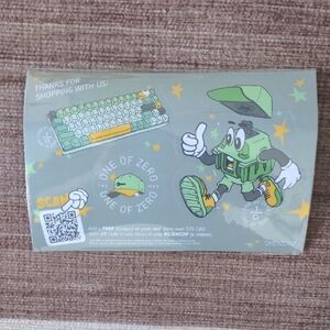 One of Zero Green and Yellow Retro Keyboard and Computer Stickers